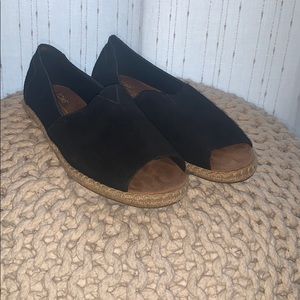 Toms open-toe slip ons